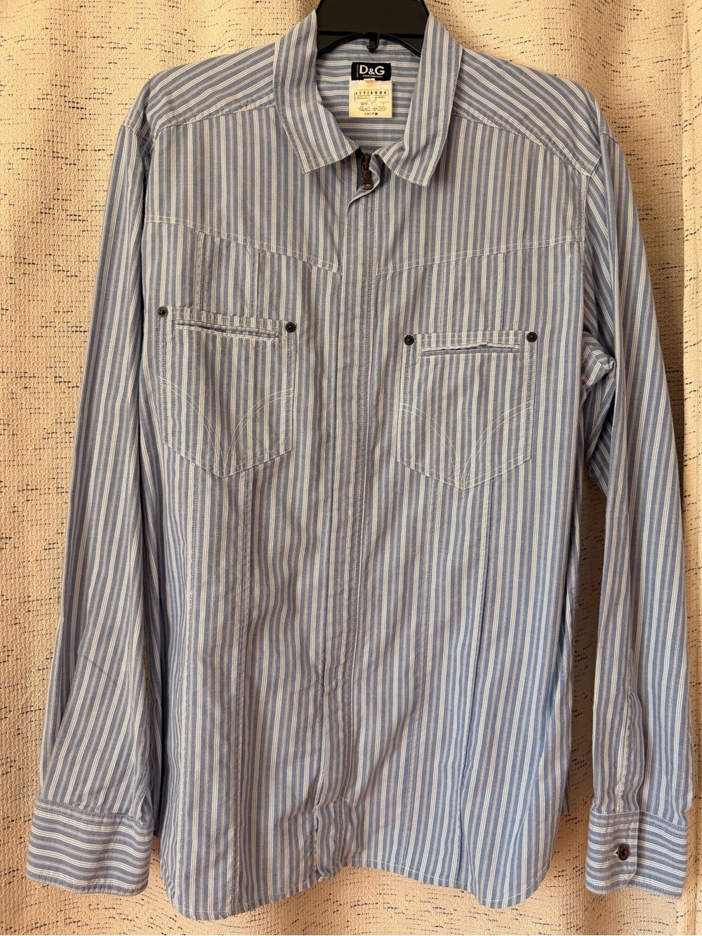 D&G Light Blue & White Striped Long-Sleeve Shirt